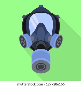 Gas mask icon. Flat illustration of gas mask vector icon for web design