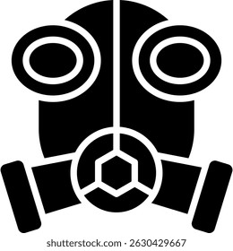 Ilustración vectorial de glifo de icono de máscara de gas