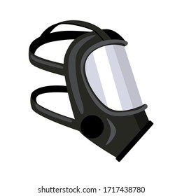 Gas mask icon isolated on white background. Firefighter protective. Respirator symbol in flat style. Simple vector illustration