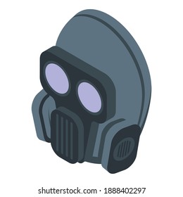 Gas mask icon. Isometric of gas mask vector icon for web design isolated on white background