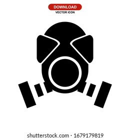 gas mask icon or logo isolated sign symbol vector illustration - high quality black style vector icons
