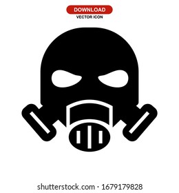 gas mask icon or logo isolated sign symbol vector illustration - high quality black style vector icons
