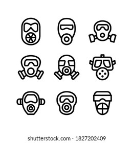 gas mask icon or logo isolated sign symbol vector illustration - Collection of high quality black style vector icons
