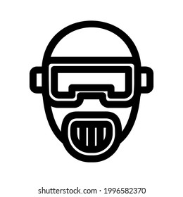 gas mask icon or logo isolated sign symbol vector illustration - high quality black style vector icons
