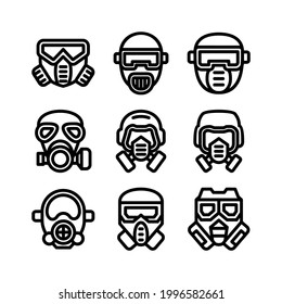 gas mask icon or logo isolated sign symbol vector illustration - Collection of high quality black style vector icons
