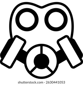 Gas Mask Icon Mixed Vector Illustration