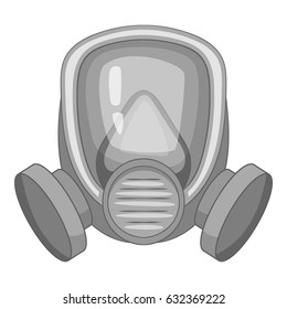 Gas mask icon in monochrome style isolated on white background vector illustration