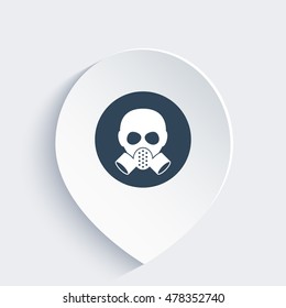 gas mask icon on mark, vector illustration