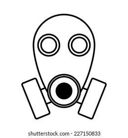 Gas mask icon on white background. Vector illustration.