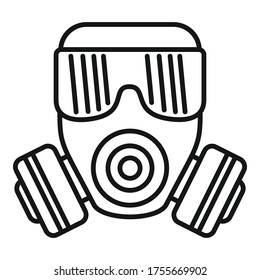 Gasmaske-Symbol Umrissmaske, Vektorsymbol für Webdesign einzeln auf weißem Hintergrund