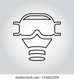 Gas mask icon, outline vector sign, linear style pictogram isolated on white. Symbol, logo illustration. Editable stroke. Eps10 vector illustration.