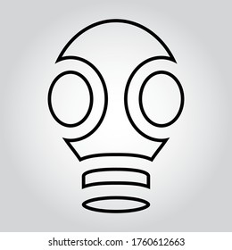 Icono de máscara de gas, signo de vector de contorno, pictograma de estilo lineal aislado en blanco. Símbolo, ilustración del logotipo. Trazo editable. Ilustración vectorial Eps10.
