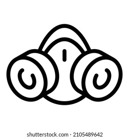 Gasmaske-Symbol Umrissmaske, Vektorsymbol für Webdesign einzeln auf weißem Hintergrund
