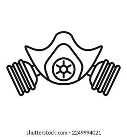 Gas mask icon outline vector. Army toxic. Chemical air