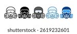 Gas Mask Icon Set Multiple Style Collection
