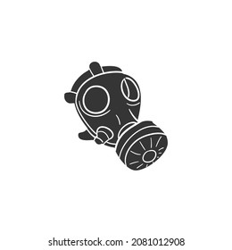Gas Mask Icon Silhouette Illustration. Protection Vector Graphic Pictogram Symbol Clip Art. Doodle Sketch Black Sign.