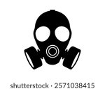Gas mask icon. Gas mask silhouette on white background. Gas mask sign vector illustration design.