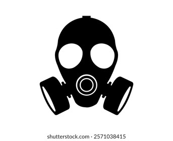 Gas mask icon. Gas mask silhouette on white background. Gas mask sign vector illustration design.