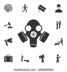 Gas mask icon. Simple element illustration. Gas mask symbol design from Crime collection set. Can be used for web and mobile on white background