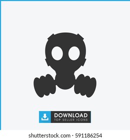 gas mask icon. Simple filled gas mask vector icon. On white background.