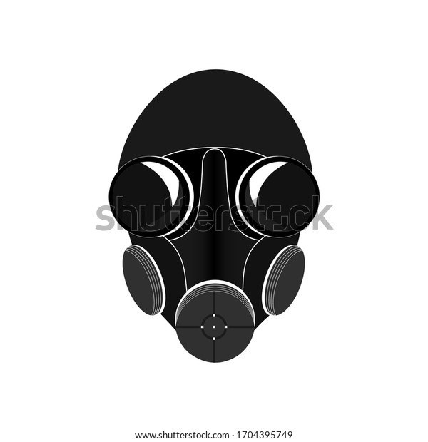 gas mask icon,\
symbol on a white\
background