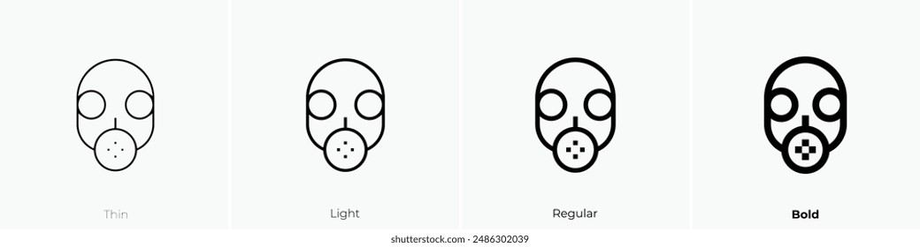 gas mask icon. Thin, Light Regular And Bold style design isolated on white background
