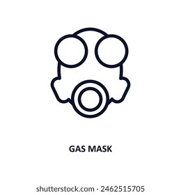 gas mask icon. Thin line gas mask icon from military and war and  collection. Outline vector isolated on white background. Editable gas mask symbol can be used web and mobile