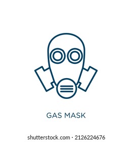 gas mask icon. Thin linear gas mask outline icon isolated on white background. Line vector gas mask sign, symbol for web and mobile