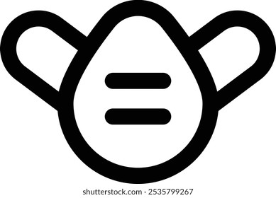 Gasmasken-Symbol. Design mit dünnen linearen Stilen einzeln auf weißem Hintergrund