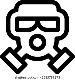 gas mask icon. Thin Linear Style Design Isolated On White Background