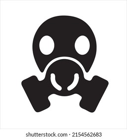 Gas Mask Icon Vector Black and White