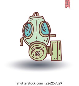 Gas mask icon, vector illustration.