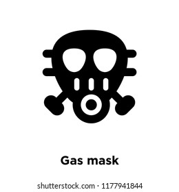 Gas mask icon vector isolated on white background, logo concept of Gas mask sign on transparent background, filled black symbol