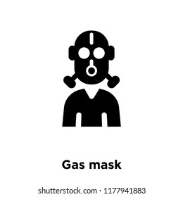Gas mask icon vector isolated on white background, logo concept of Gas mask sign on transparent background, filled black symbol