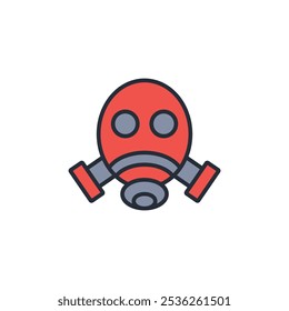 Gas mask icon. vector.Editable stroke.linear style sign for use web design,logo.Symbol illustration.