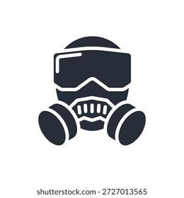 icono de máscara de gas. Vector. Movimiento editable. signo de estilo lineal para uso Diseño web, logotipo. Ilustración de símbolo.