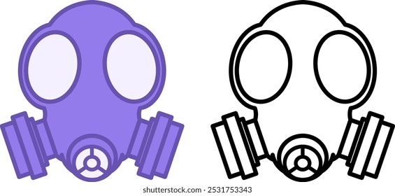 Ícones de máscara de gás. Ícones Vetoriais De Proteção Respiratória. Proteção Contra Substâncias Tóxicas. Conceito de produção 