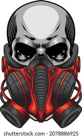 Gas mask illustration with premium quality stock vector