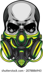 Ilustración de máscara de gas con vector de material de calidad superior