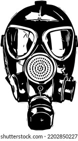 Gas mask ink drawing silhouette vector, Gas mask doodle drawing, sketch drawing of gas mask for tshirt designing, gas mask logo symbol