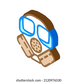 Gasmaske isometrische Icon Vektorgrafik. Gasmaske-Schild. einzelne Symbolillustration