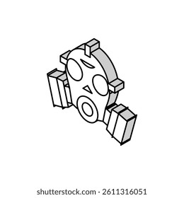 gas mask isometric icon vector. gas mask sign. isolated symbol illustration