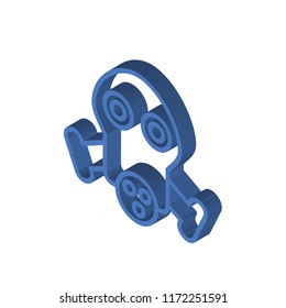 Gas mask isometric left top view 3D icon