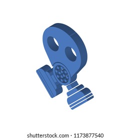 Gas mask isometric left top view 3D icon