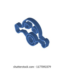 Gas mask isometric left top view 3D icon