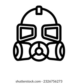 gas mask line icon illustration vector graphic. Simple element illustration vector graphic, suitable for app, websites, and presentations isolated on white background