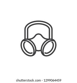 Gas mask line icon. linear style sign for mobile concept and web design. Respirator outline vector icon. Symbol, logo illustration. Pixel perfect vector graphics