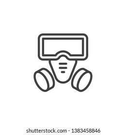 Gas mask line icon. linear style sign for mobile concept and web design. Respirator outline vector icon. Symbol, logo illustration. Pixel perfect vector graphics