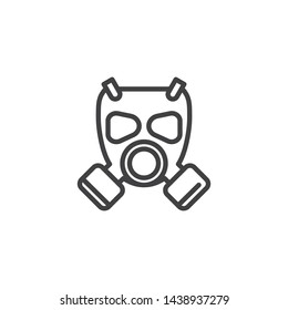 Gas mask line icon. linear style sign for mobile concept and web design. Respirator outline vector icon. Symbol, logo illustration. Vector graphics