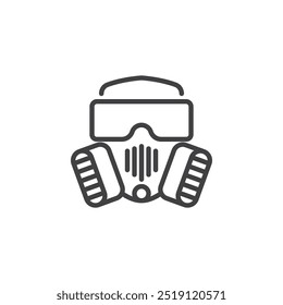 Gas Mask line icon. Linear style sign for mobile concept and web design. Mask with filter outline vector icon. Protection against hazardous gas symbol, logo illustration. Vector graphics